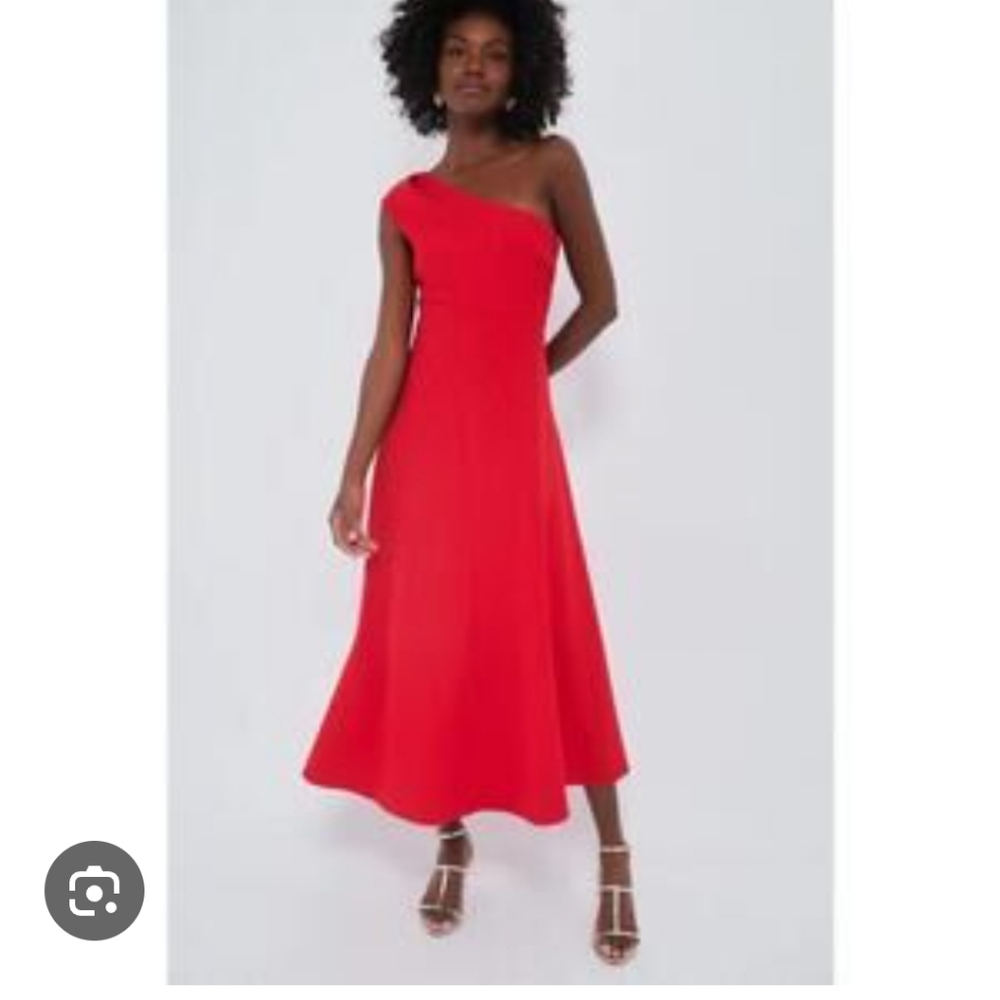 Tuckernuck Red Scarlet Carmon One-Shoulder Dress Numerous Sizes